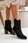 Lace-up ankle boots with eco suede upper, zip closure black Sevana