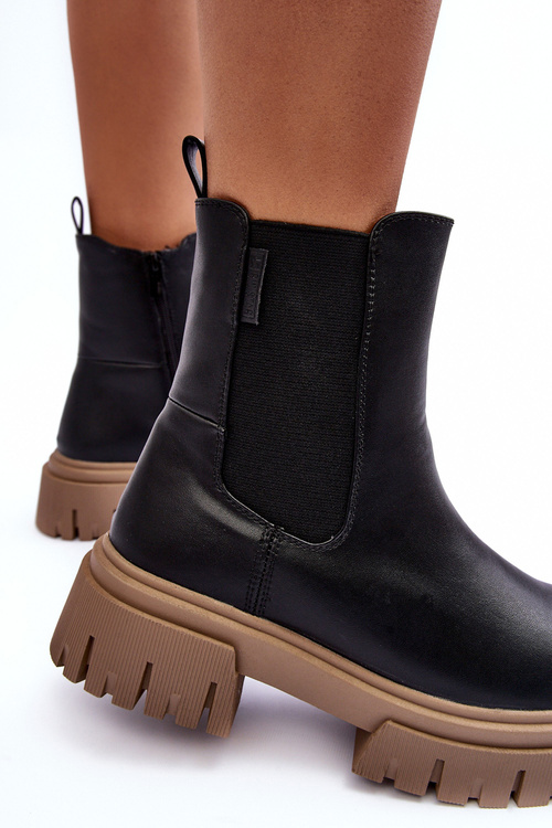 Chunky Lined Boots Ankle Boots Big Star MM274606 Black