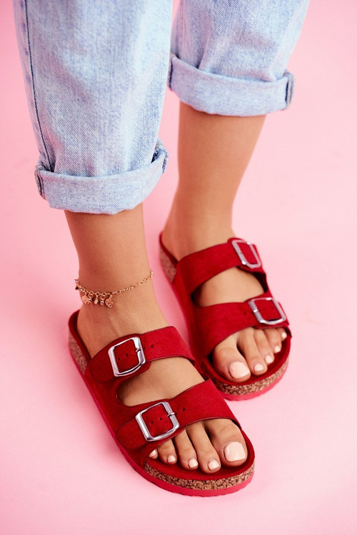 Women's Slides On Corck Red Si Senor