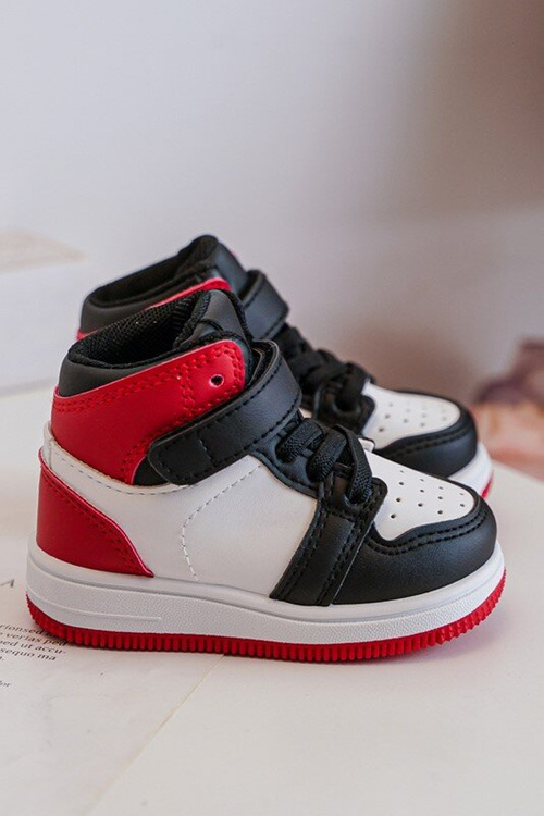High Children's Sports Shoes White and Red Teredite