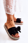 Women's Slippers On A Massive Platform With A Bow Black Macardi