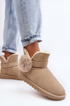 Beige Suede Snow Boots with Cutouts for Women Eraclio