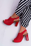 Women's Stiletto Sandals Sergio Leone SK850 Red Farmona