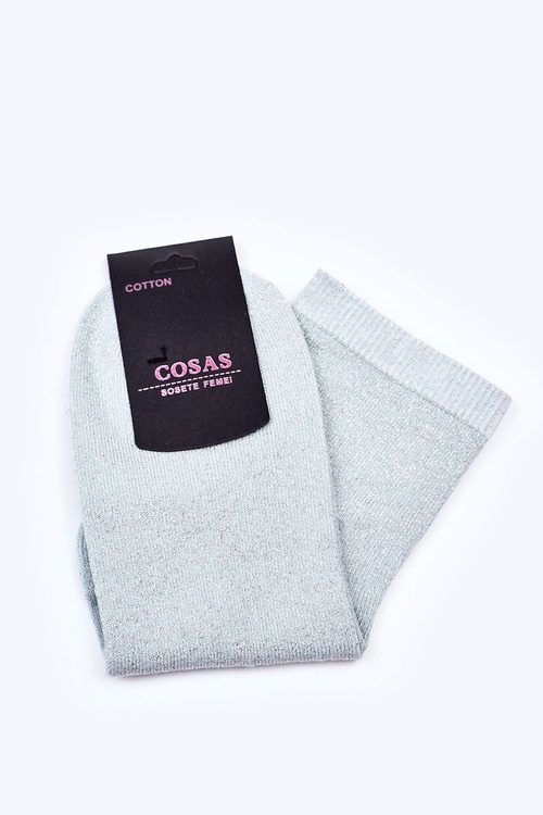 Women's Cotton Socks With Silver Thread COSAS Mint