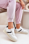 Sneakersy Damskie Niskie Na Platformie Białe Telmira