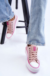 Women's Fabric Sneakers On The Big Star Platform LL274181 Pink