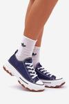 Low Women's Sneakers On Platform Navy Aradwin