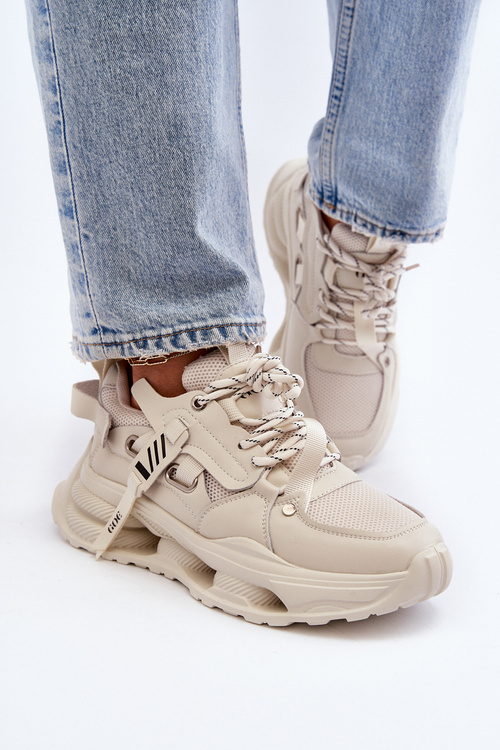 Sneakersy Damskie Beżowe GOE NN2N4041 