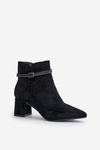 Women's Eco Suede Ankle Boots with Pointed Toes Black Terivannes
