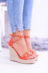 Red Espadrilles Espadrilles Sandals studded with rhinestones Narumi