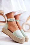Espadrilles Sandals With Jets Green Lillian
