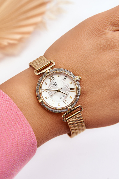Waterproof Women's Watch With Mesh Bracelet GG Luxe Gold