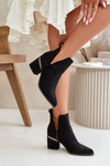 Embellished Women's Ankle Boots With Pointed Toes Black Fararia