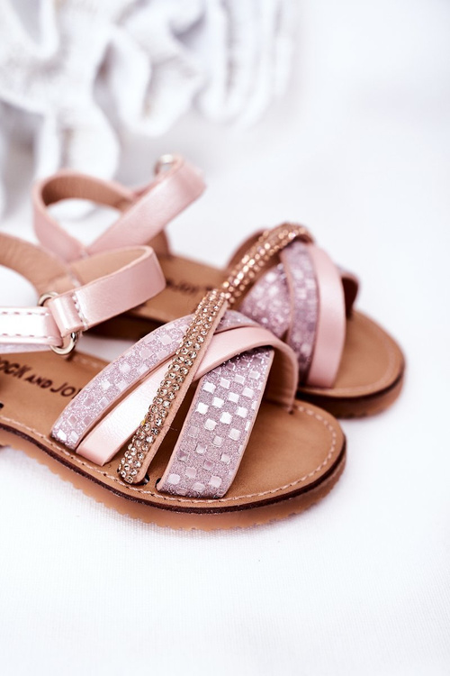 Children's Sandals With Sequins Pink Becky