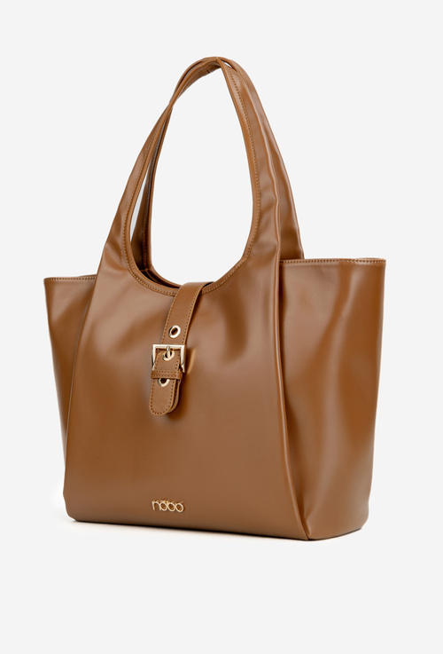 Shopper Bag with Clasp NOBO BAG6010-017 Light Brown