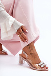 Women's Transparent Heels with Pink SBarski MR1037-43