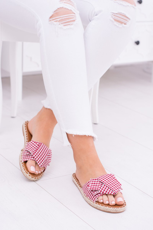 Women's Flip-Flops with Bows Pin-up Girl Red