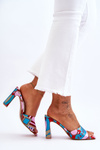 Women's Patterned Heel Slippers Blue Adelise