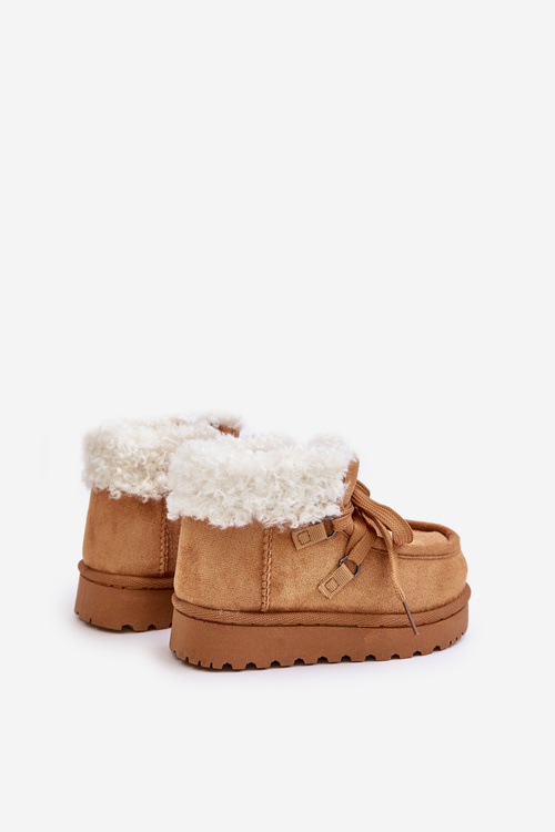 Snow Boots Kids Insulated With Fur Camel Adelane