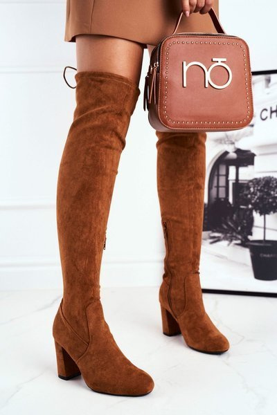 Women's High Boots Suede Camel Highso