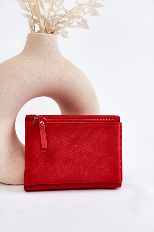Women's Small Wallet With A Magnet Red Zaya