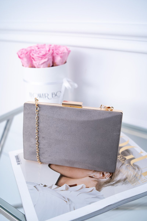 Women's Evening Handbag Grey Suede