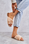 Women's Flat Heels With Fur Nude Lussie