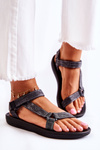 Classic Women's Sandals With Velcro Black Kalla