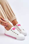 Women's Low Sneakers With Jets White-Pink Demira