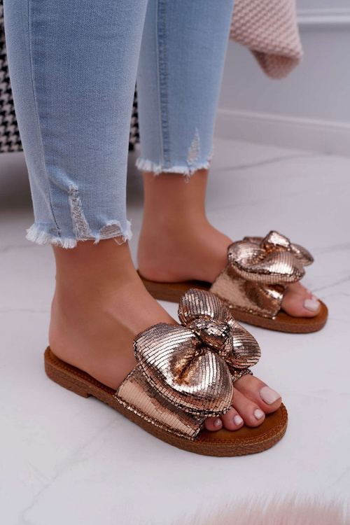 Women's Flip Flops with Large Cocard Champagne Big Love