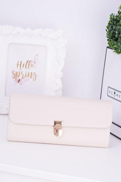 Women's Beige Clutch Bag Gold Chain
