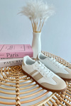 Women's Low Eco Leather Sneakers White-Grey Relialia