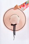 Women's Hat With Black Stripe Pink Mady