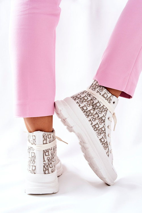 Damskie Wysokie Trampki Z Nadrukiem Białe Only You