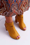 Women's Suede Sandals Yellow Thido
