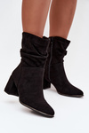 Women's ankle boots with gathering on wooden heel Ivressa