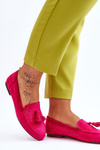 Suede Classic Fringed Loafers Fuchsia Averil