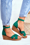 Suede Wedge Sandals Maciejka 04565-09 Green