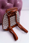 Classic Women's Backpack Beige Brown Elegant