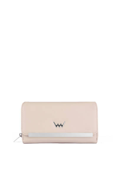 Large Women's Leather Wallet Beige Elissie
