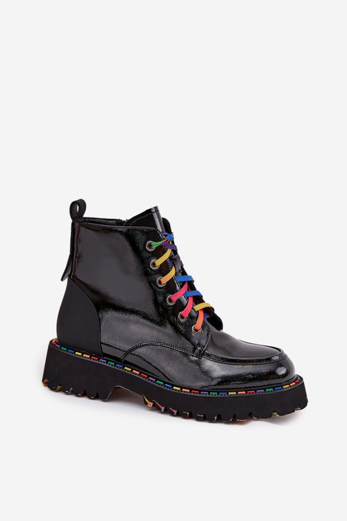 Leather Patent Women's Ankle Boots Artiker 57C0064 Black