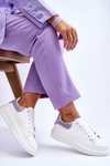 Women's Sport Shoes With Decorative Pattern White-Purple Delight