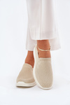 Women Fabric Slip-On Sneakers Beige Adiora
