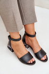 Leather Sandals On Silver Heel Laura Messi 2143 Black