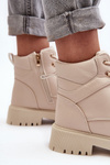 Women's Zipper Fleece-Lined Boots Beige Gremiva 