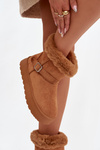 Women's Snow Boots On Platform With Buckle And Fur Camel Jesella