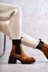 Women's Warm Boots On Heel Camel Abella