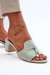 Women's Sandals In Mint Eco Suede On Heel Jemenna