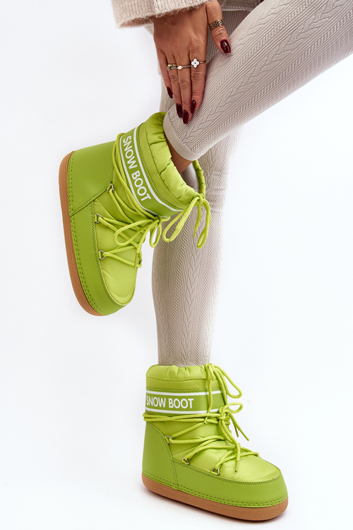 Women's tied snow boots in olive green Soia