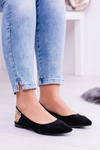 Lu Boo Black Suede Ballerinas in Spike Zirconia Macron